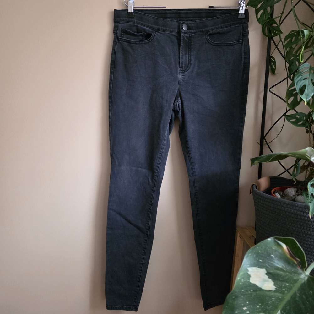 J. Jill Black Denim Smooth Fit Jeggings Size 10 Tall - Picture 4 of 8